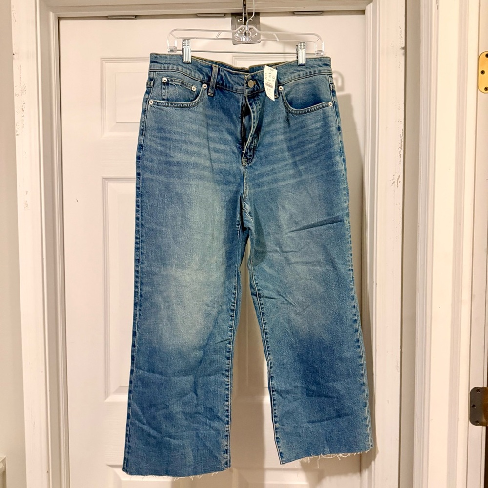 J. Crew Factory High-Rise Slim Wide-Leg Denim
